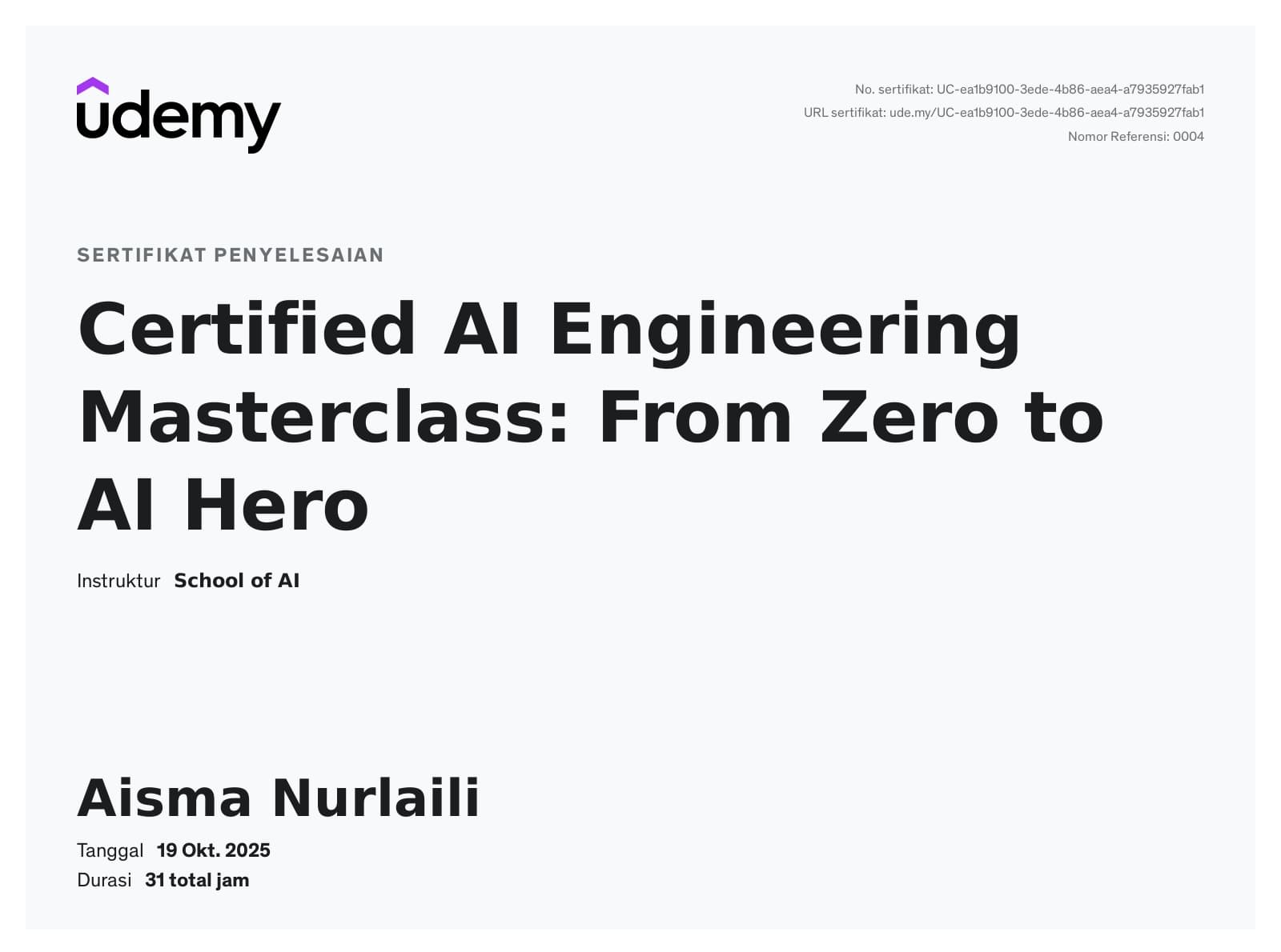 Certified AI Engineering Masterclass